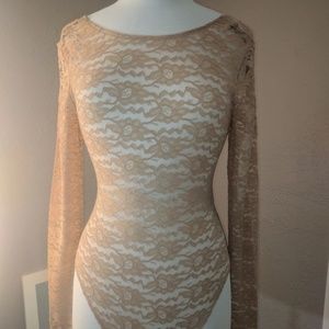 Long sleeve lace bodysuit